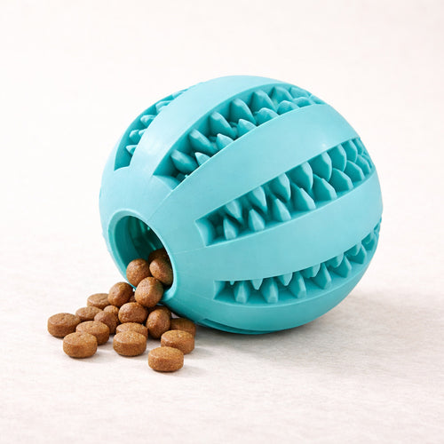 Balle de mastication distributrice Canidoo pour chien, jouet distributeur de friandises, bleu