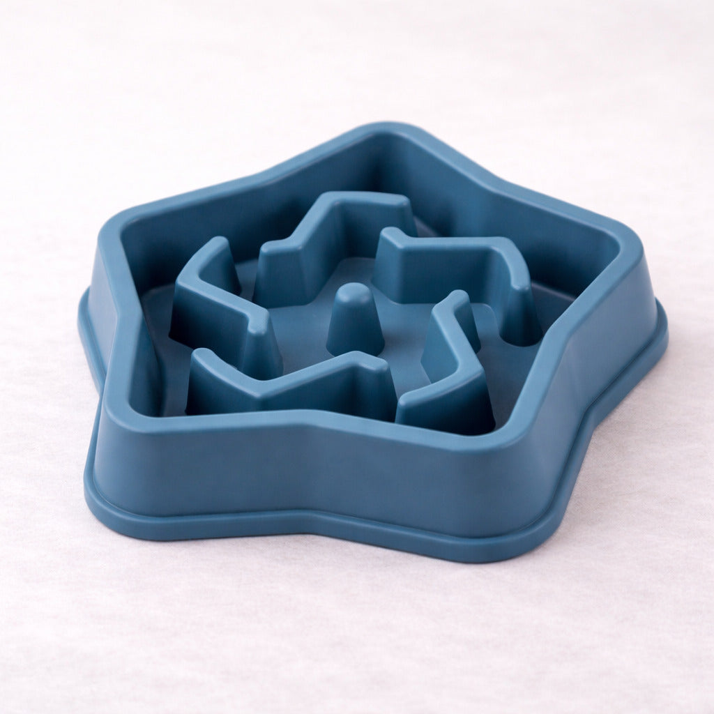 Gamelle anti-glouton Canidoo pour chien, relief étoile, bleu