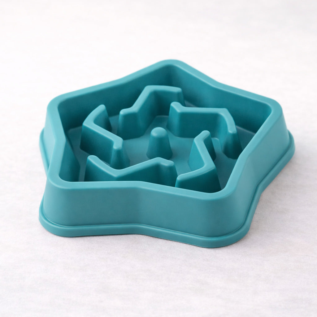 Gamelle anti-glouton Canidoo pour chien, relief étoile, vert