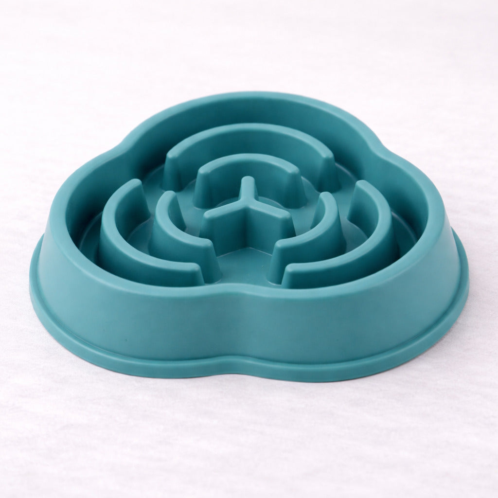 Gamelle anti-glouton Canidoo pour chien, relief trèfle, vert