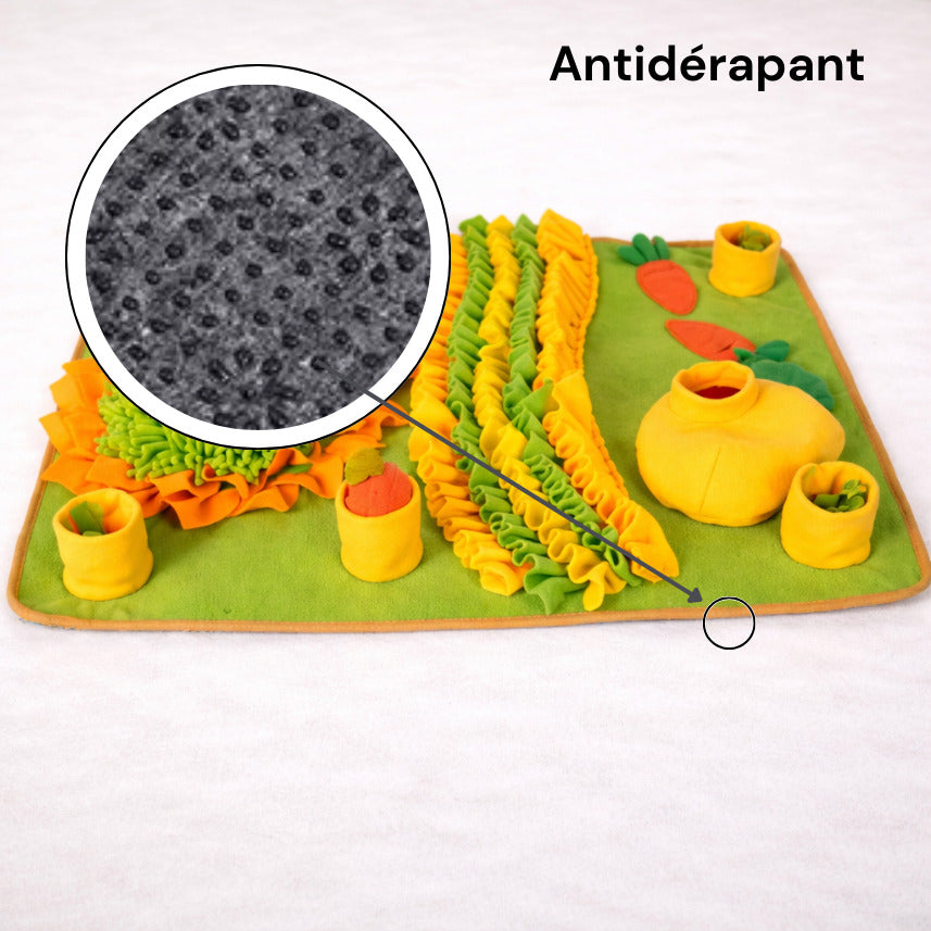 Détail antidérapant sous le grand tapis de fouille Canidoo