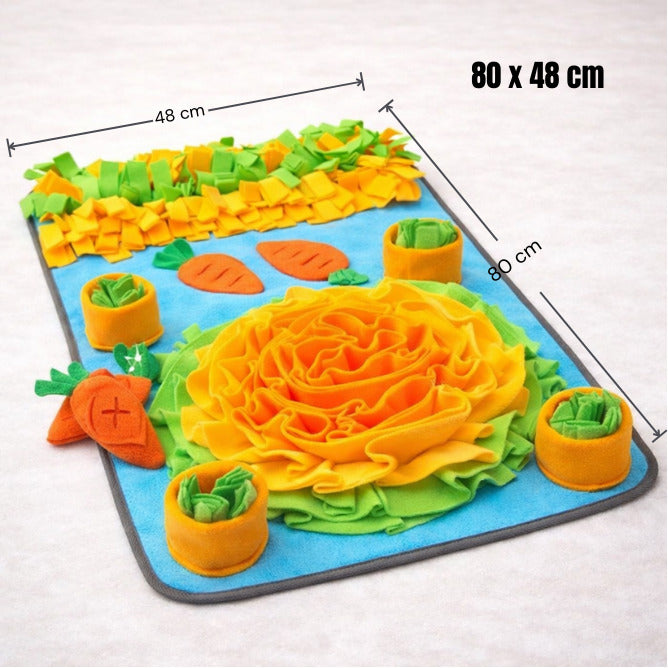 Grand tapis de fouille bleu et jaune Canidoo – dimensions 80 x 48 cm