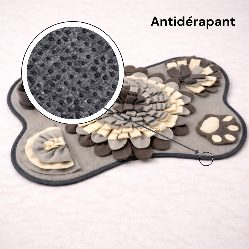 Détail texture antidérapante sous le tapis de fouille rectangle Canidoo
