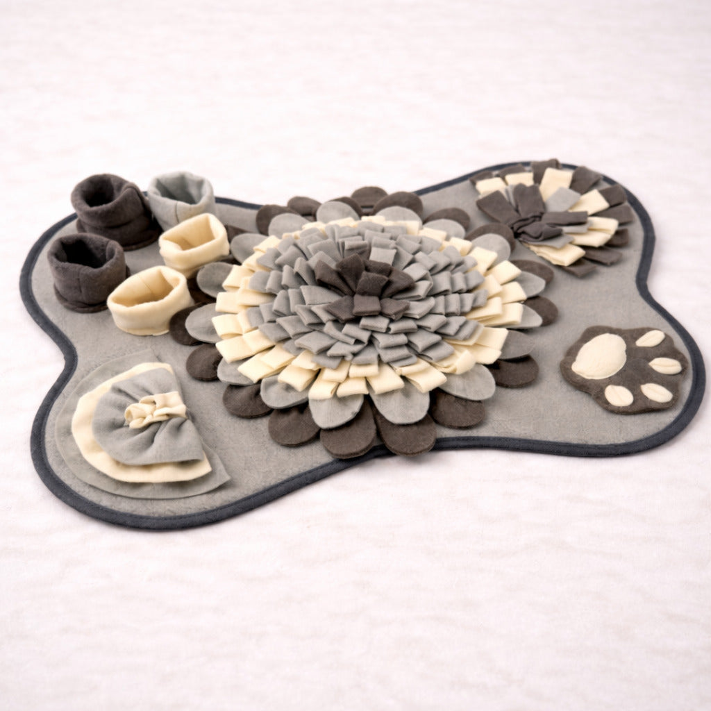 Tapis de fouille rectangle pour chien Canidoo gris, jeu d’odorat 