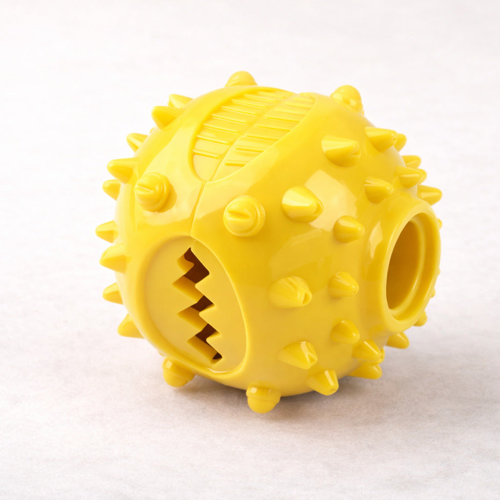 Balle distributrice à mâcher Canidoo pour chien, jouet distributeur, jaune