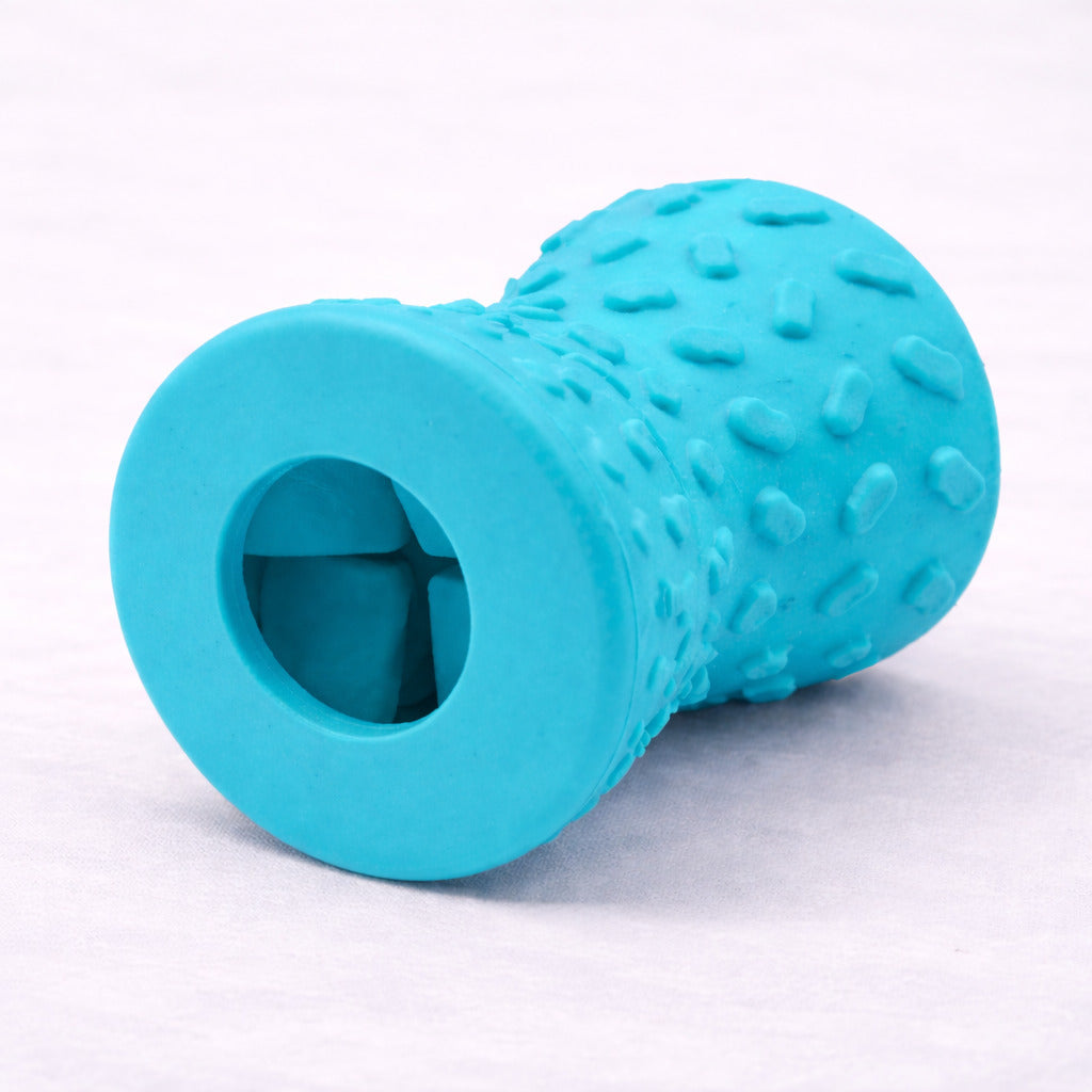 Distributeur de croquettes Canidoo à bascule pour chien, jouet en caoutchouc, bleu 