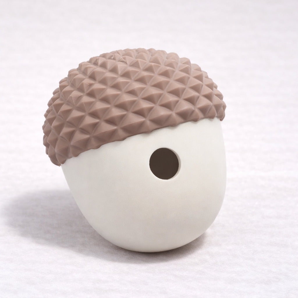 Distributeur de friandises Canidoo pour chien, jouet format gland, couleurs gris