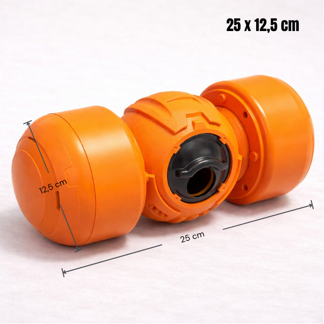 Distributeur de croquettes haltère Canidoo - dimensions 25 x 12,5 cm