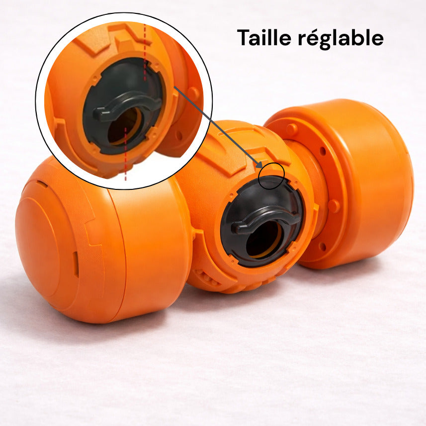 Détail du réglage d’ouverture sur le distributeur de croquettes haltere Canidoo