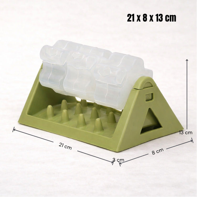 Distributeur de croquettes rotatif sur socle - dimensions 21 x 8 x 13 cm