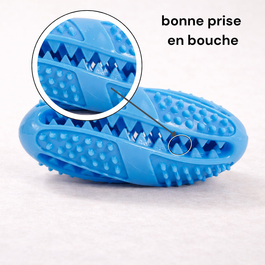 Détail de la texture de mastication du jouet dentaire Canidoo