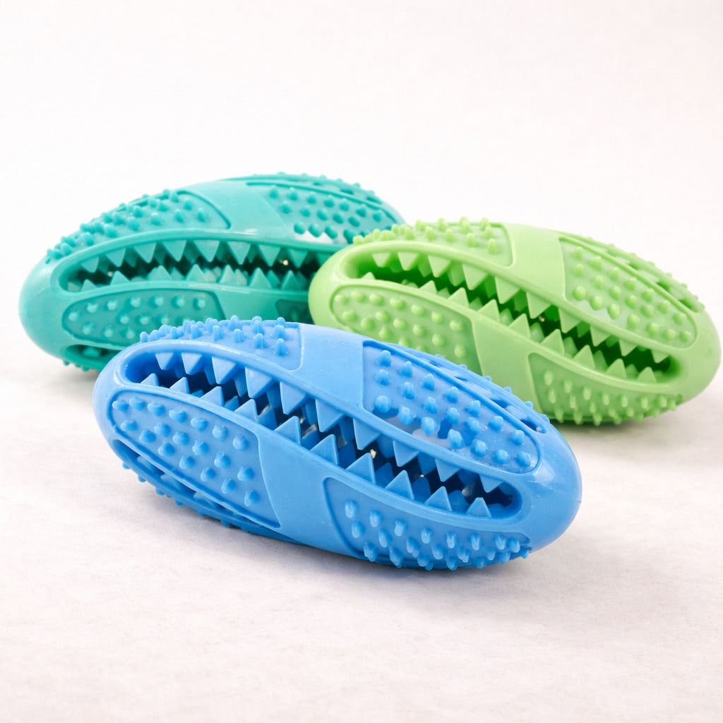 Lot de 3 jouets de mastication dentaire Canidoo pour chien, bleu, vert et cyan