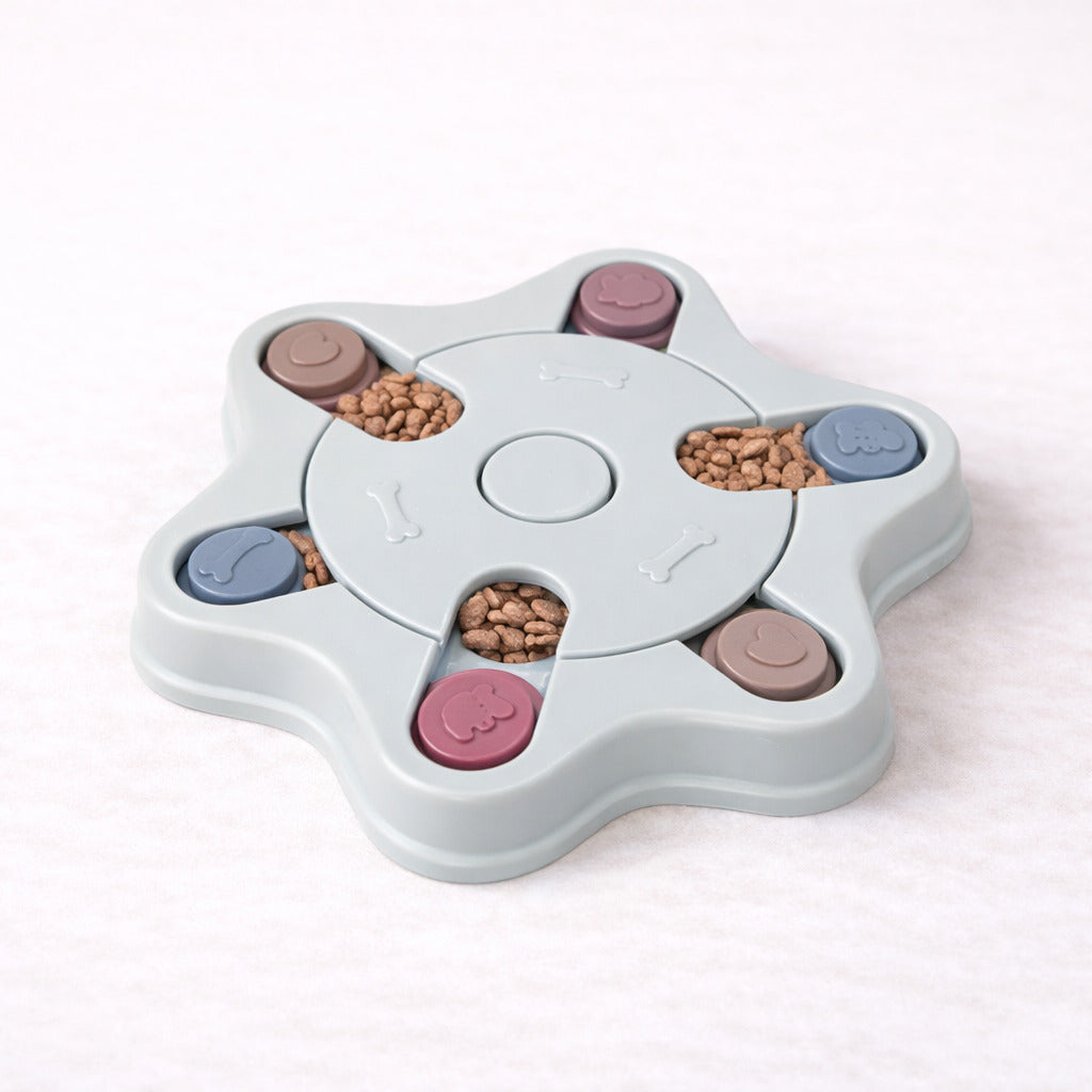 Puzzle interactif pour chien en étoile bleu Canidoo, plateau en plastique, niveau 2 