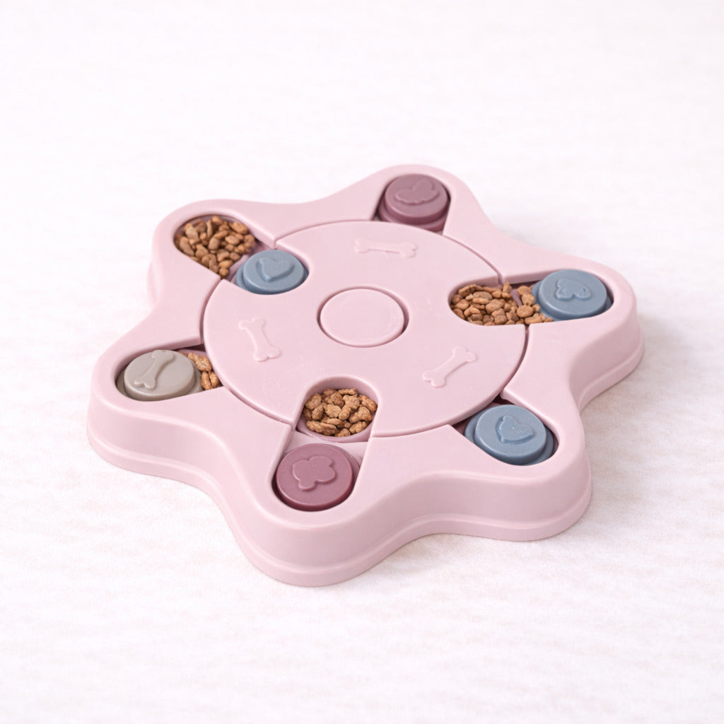 Puzzle interactif pour chien en étoile rose Canidoo, plateau en plastique, niveau 2 