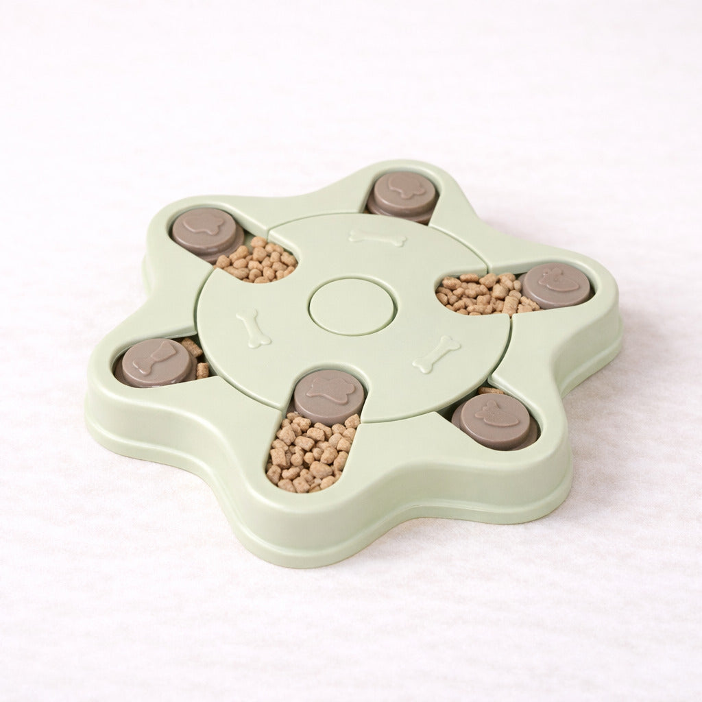 Puzzle interactif pour chien en étoile vert Canidoo, plateau en plastique, niveau 2 