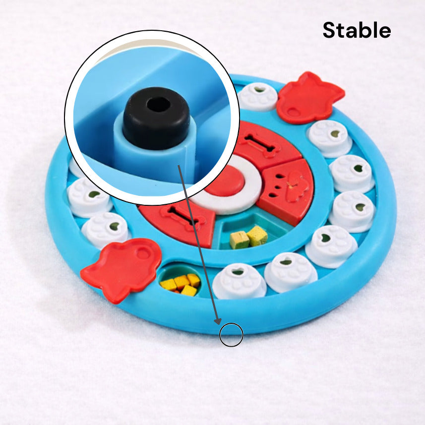 Détail du mécanisme sous le puzzle Canidoo niveau 3 pour le maintenir stable