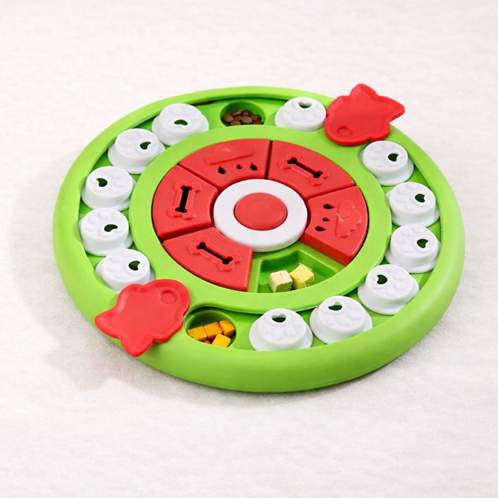 Puzzle interactif pour chien vert Canidoo, plateau en plastique, niveau 3