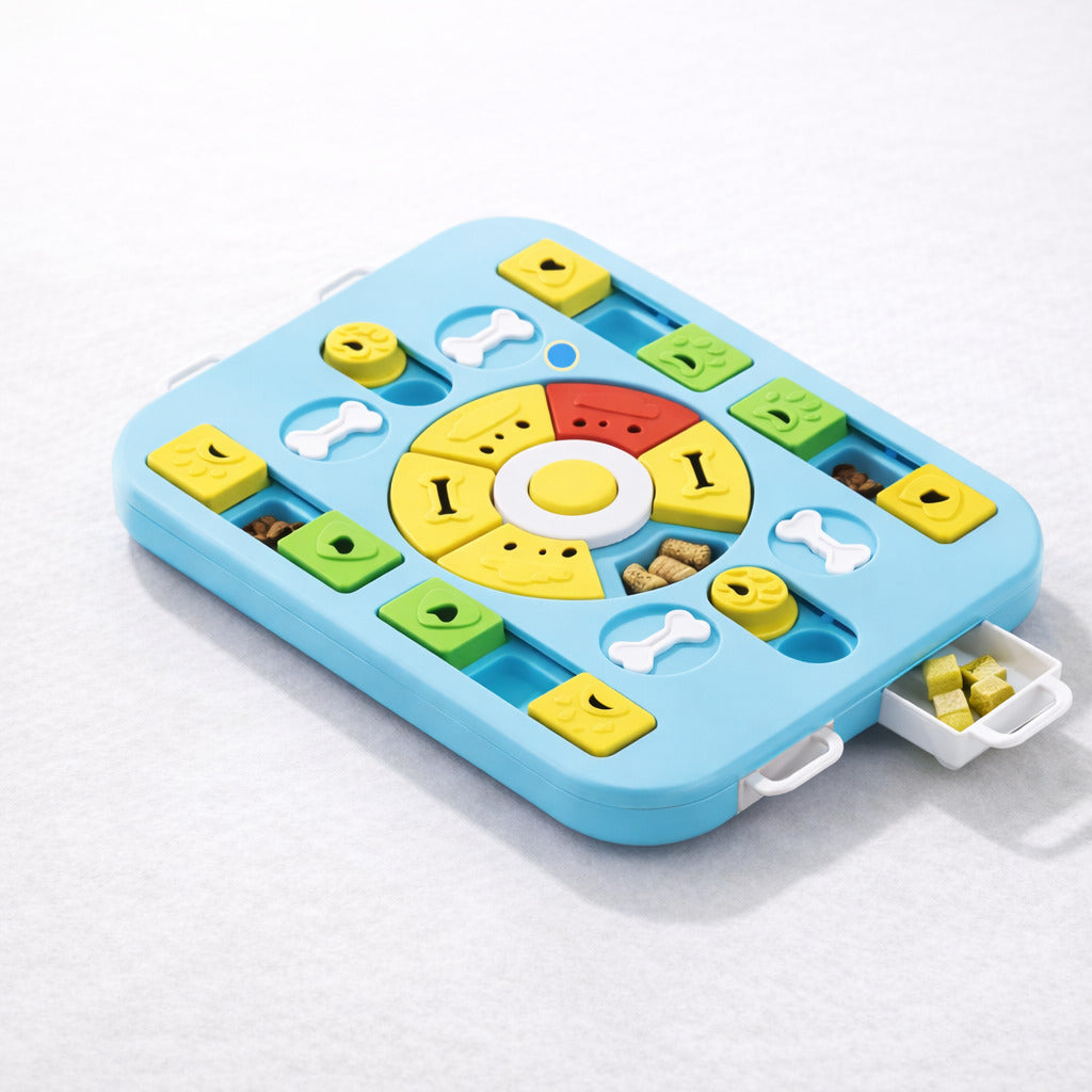 Puzzle interactif pour chien bleu Canidoo, plateau en plastique, niveau 4