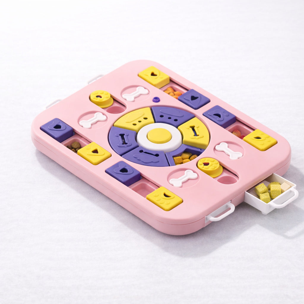 Puzzle interactif pour chien rose Canidoo, plateau en plastique, niveau 4